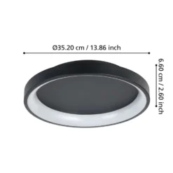 EGLO kattovalaisin Loretello LED 12W 35 cm musta/valkoinen