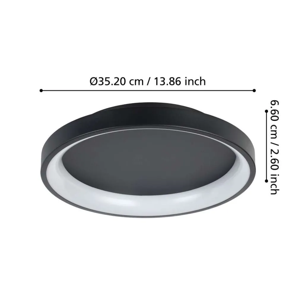 EGLO kattovalaisin Loretello LED 12W 35 cm musta/valkoinen