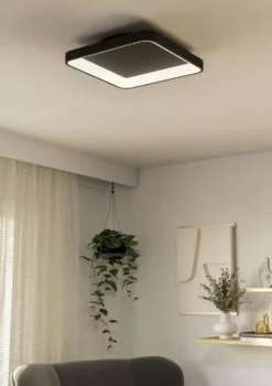 EGLO kattovalaisin Loretello LED 12W 35x35 cm musta/valkoinen