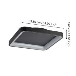 EGLO kattovalaisin Loretello LED 12W 35x35 cm musta/valkoinen