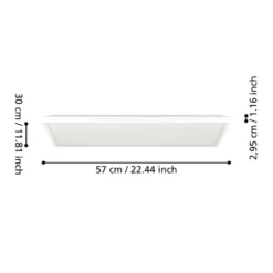 EGLO kattovalaisin Rovito-z LED 17,2W RGB CCT 57x30 cm valkoinen