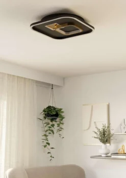 EGLO kattovalaisin Tiriolo LED 162W;92W 38x38 cm musta/kulta