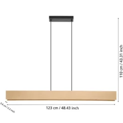 EGLO Riippuvalaisin Anchorena-z led 35W 123x5,5cm puu/musta