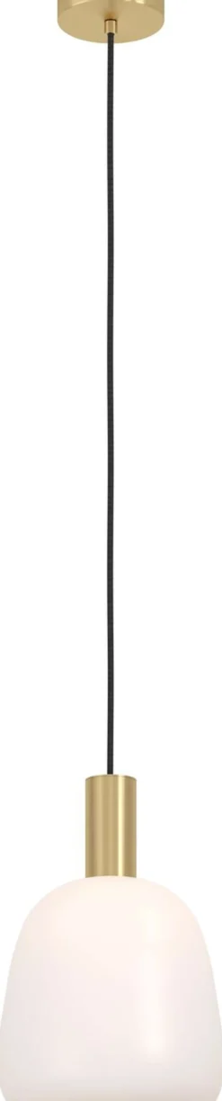 EGLO Riippuvalaisin Manzanares 40W Ø22,5cm harjattu messinki/kulta/valkoinen mattalasi
