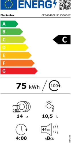 Electrolux 60cm leveä integroitu astianpesukone EES48400L musta