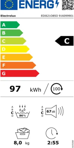 Electrolux kuivausrumpu EDI621O85O valkoinen