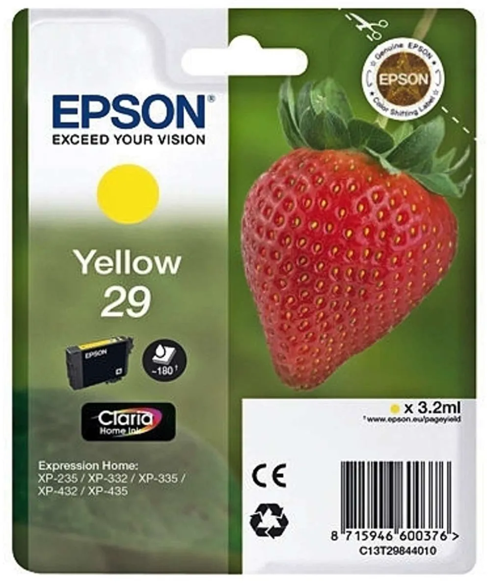 Epson mustepatruuna 29 keltainen