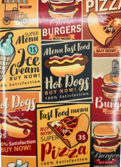 Fast Food A5 nidottu vihko, 7x7mm ruuduilla, 80 sivua