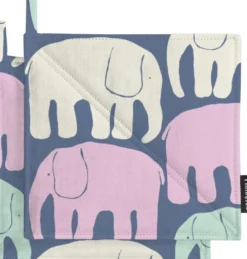 Finlayson patalappu Elefantti multi siniharm/pastelli 2kpl 22x22