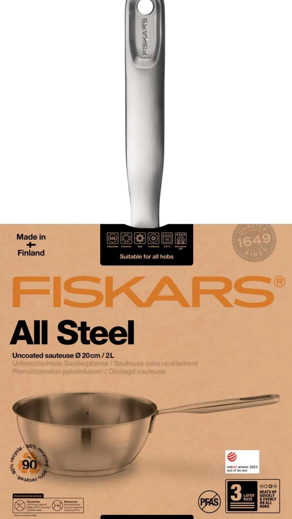 Fiskars All Steel kastikekasari 2L/20 cm