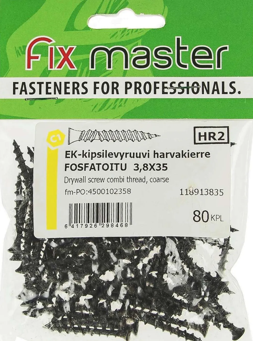 Fix Master EK-kipsilevyruuvi harvakierre 3,8x35