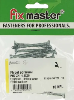 Fix Master Flygel poraruuvi PH2 4,8X50 sinkitty 10kpl