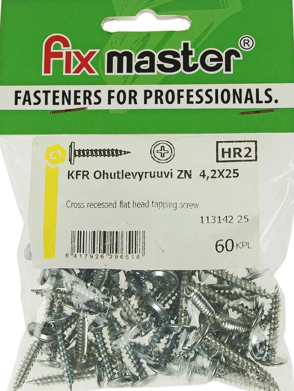 Fix Master KFR ohutlevyruuvi 4,2X25 sinkitty 60kpl