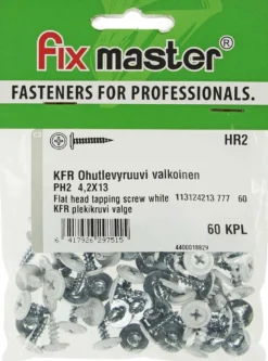 Fix Master KFR ohutlevyruuvi 4,2X13 PH2 valkoinen 60kpl