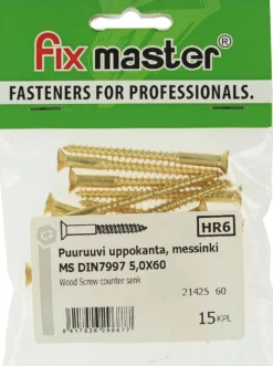 Fix Master puuruuvi messinki 5,0x60 DIN7997