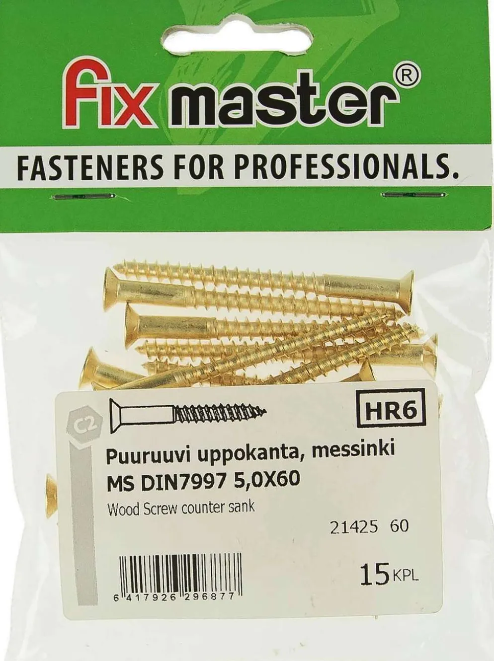 Fix Master puuruuvi messinki 5,0x60 DIN7997