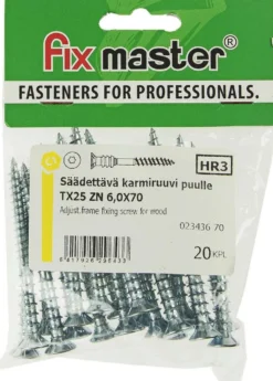Fix Master säätökarmiruuvi sinkitty 6x70 TX25
