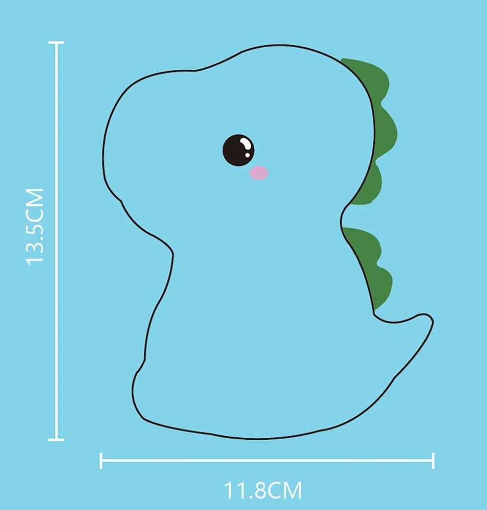 FocusLight Dino lastenhuoneen yövalaisin, kork:16,3cm, CCT: 3000K + RGB, Taputus kosketuskytkin, USB ladattavaa, sisältää lithium Akku, IP20, valkoinen