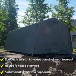 Fornorth Pressutalli 3,2x6m, vaaleanharmaa