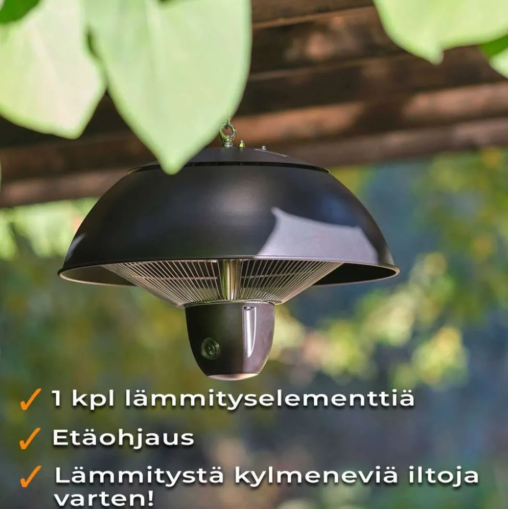 Fornorth Terassilämmitin kattoon 1500W etäohjaus, musta