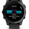 Garmin urheilukello Fenix E AMOLED 47 mm tummanharmaa teräs/musta