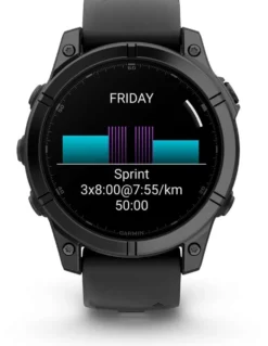 Garmin urheilukello Fenix E AMOLED 47 mm tummanharmaa teräs/musta