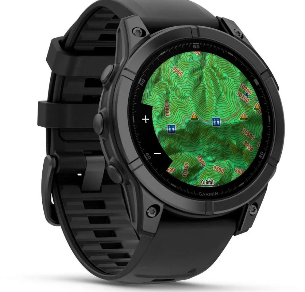 Garmin urheilukello Fenix E AMOLED 47 mm tummanharmaa teräs/musta