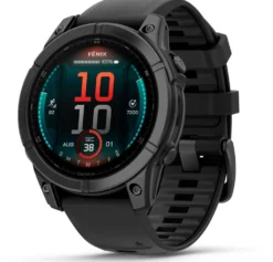 Garmin urheilukello Fenix E AMOLED 47 mm tummanharmaa teräs/musta