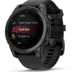 Garmin urheilukello Fenix E AMOLED 47 mm tummanharmaa teräs/musta