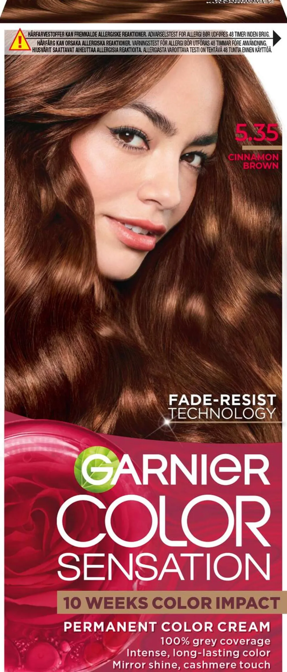 Garnier Color Sensation 5.35 Cinnamon Brown Mahonkinen kullanruskea kestoväri 1kpl