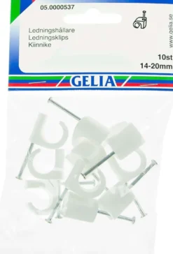 Gelia johtokiinnike tc 14-20mm 10kpl valkoinen