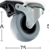 Habo kalustepyörä 4005 jarrulla 50mm