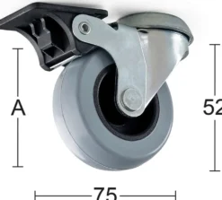 Habo kalustepyörä 4005 jarrulla 50mm