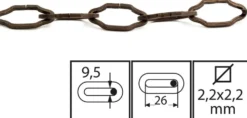Habo koristeketju 1688 ruskea 2m