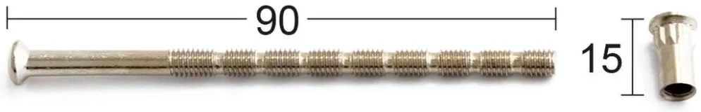 Habo ruuvi+hylsymutteri M5 4+8 niklattu