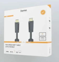 Hama High-speed HDMI™-johto, uros - uros, 4K, Ethernet, kullattu, 10,0 m