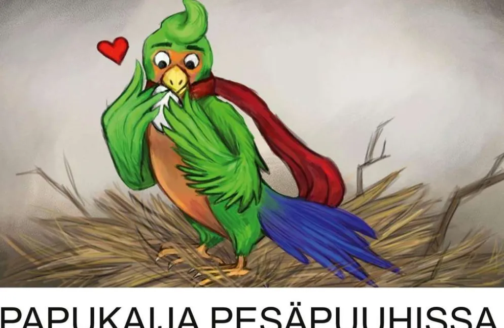 Hautanen, Papukaija pesäpuuhissa