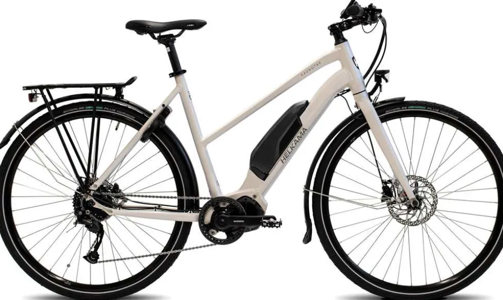 Helkama Kaunotar naisten sähköpyörä 28” 9-vaihdetta runko 54 cm helmiäisvalkoinen