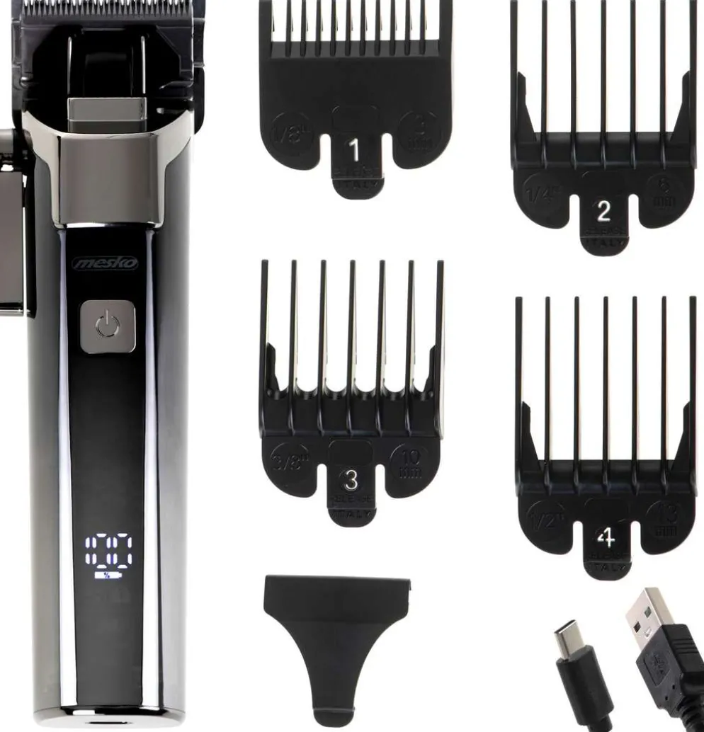 Hiustenleikkuukone LED USB-C Mesko MS2842