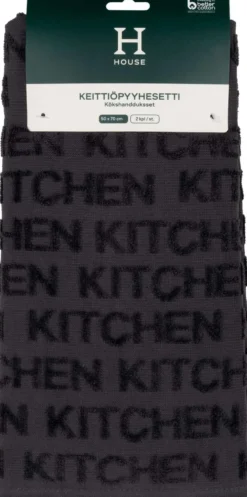 House keittiöpyyhe Kitchen 2 kpl anthracite