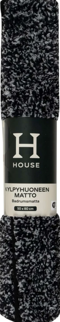 House kylpyhuoneenmatto Melange 50x80 cm musta