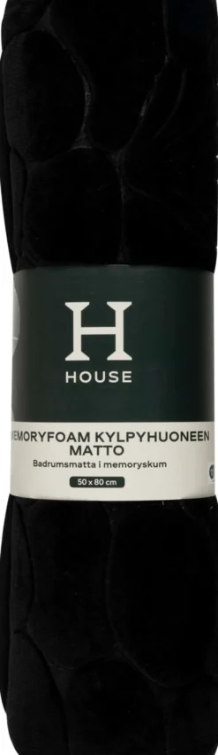 House kylpyhuoneenmatto memory foam Shell 50x80 cm musta