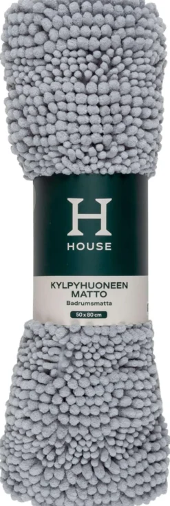 House kylpyhuonematto Chenille Stripe 50x80 cm, harmaa