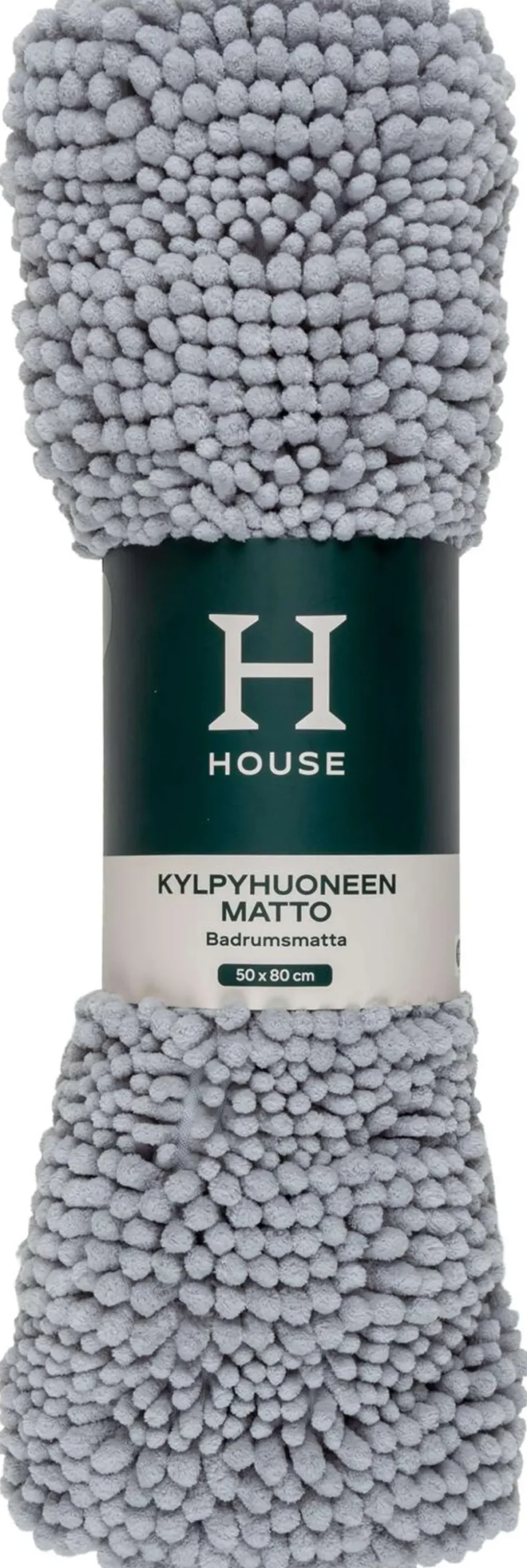 House kylpyhuonematto Chenille Stripe 50x80 cm, harmaa