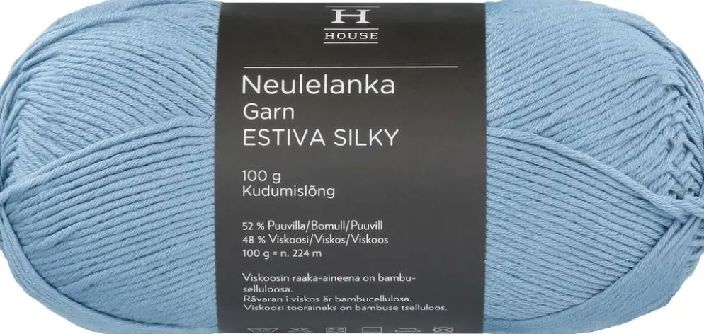House lanka bambuviskoosi-puuvillasekoite Estiva Silky 100 g Denim Blue 12408