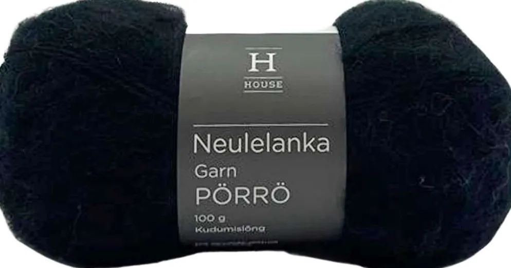 House lanka mohair-villa-akryyli Pörrö 100 g Black 217