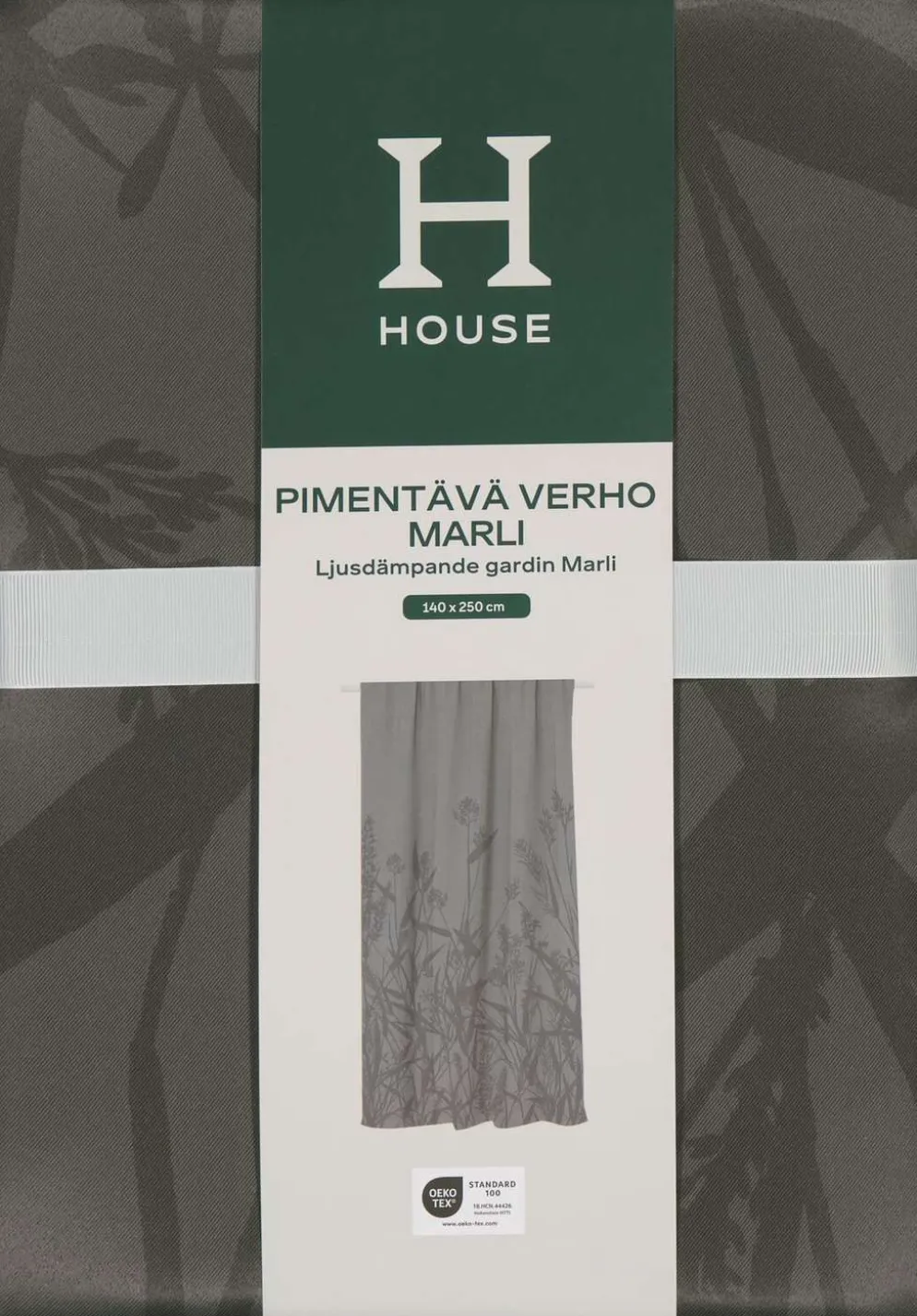 House pimentävä verho Marli 140x250 cm, harmaa