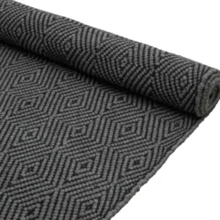 House puuvillamatto Twill 60x90 cm harmaa/musta
