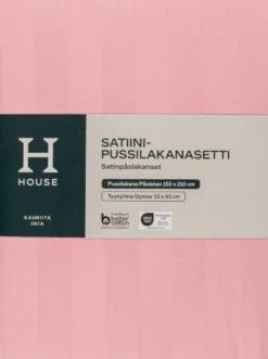 House satiinipussilakanasetti Stripe 150x210 cm, roosa