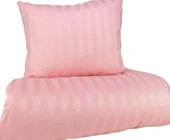 House satiinipussilakanasetti Stripe 150x210 cm, roosa